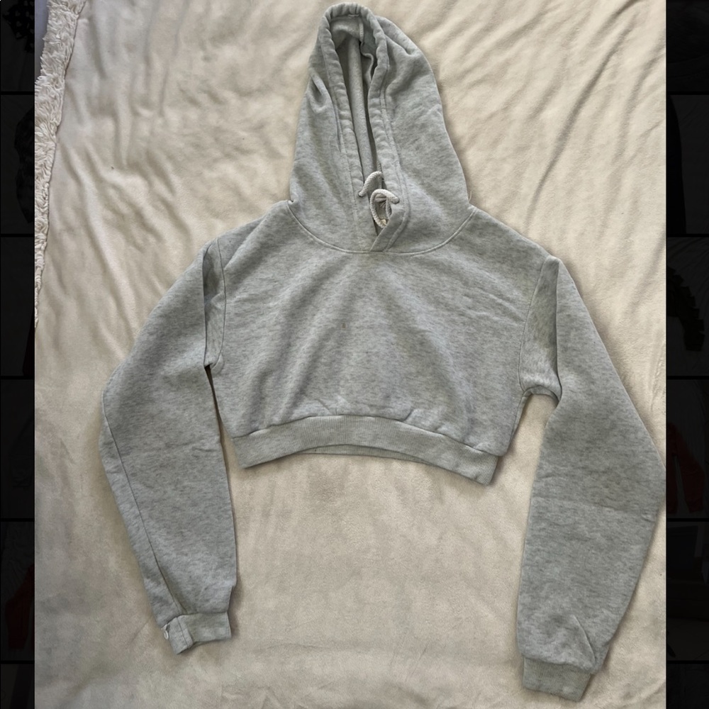 Crop top hoodie, brand: Rainbow, size S, color: gray